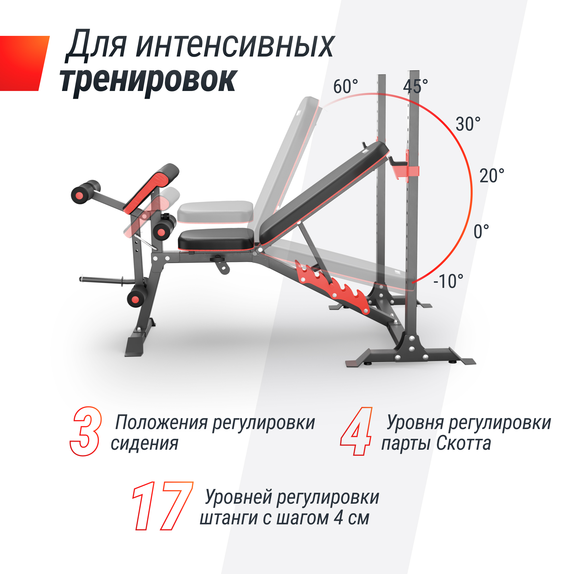 Скамья силовая со стойками UnixFit BENCH 130DD BSBNRK130DD | Premium Fitness