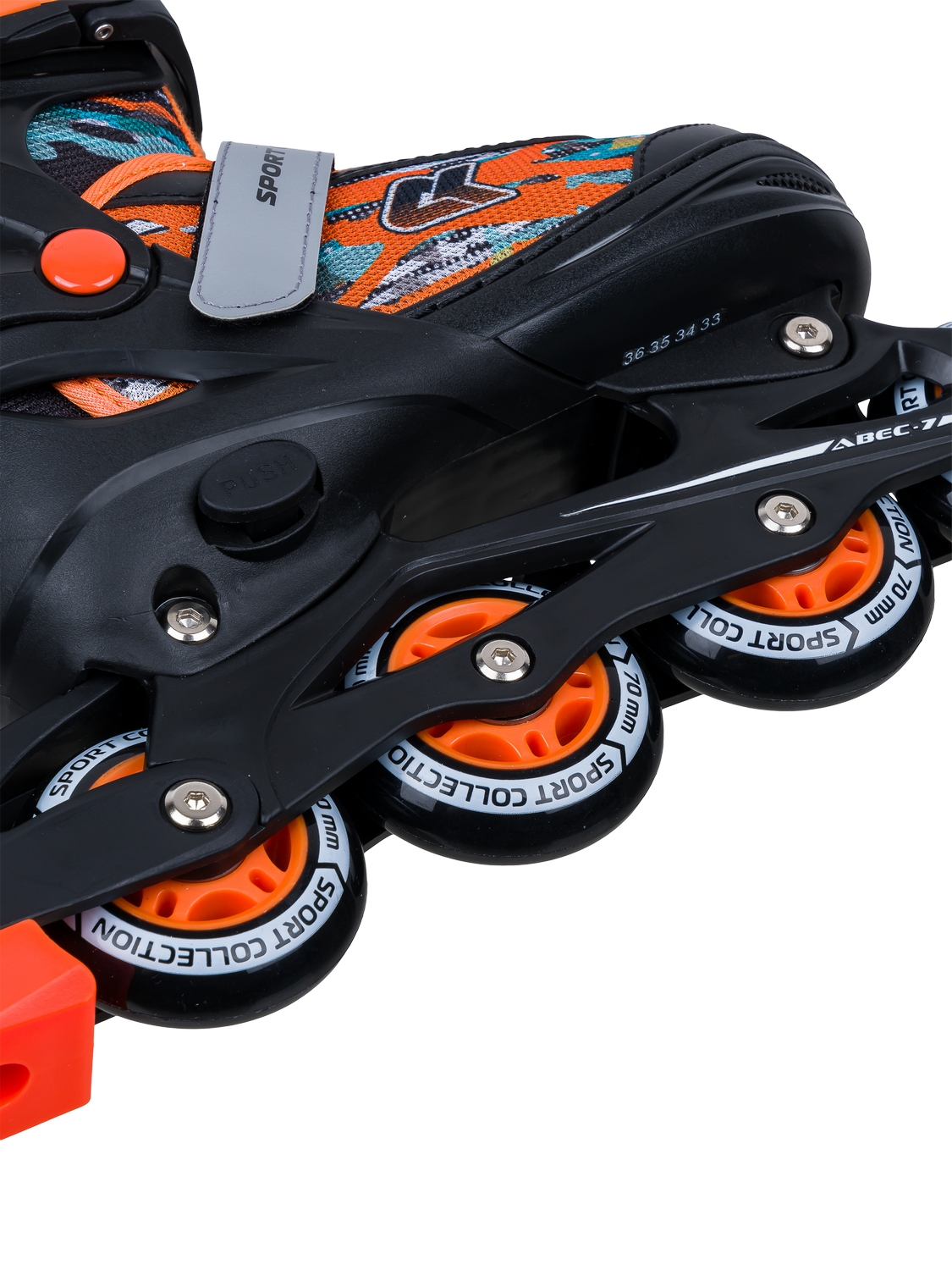 Раздвижные роликовые коньки Alpha Caprice CK-SK-P320-33Orange (антистресс обезьяна в подарок)