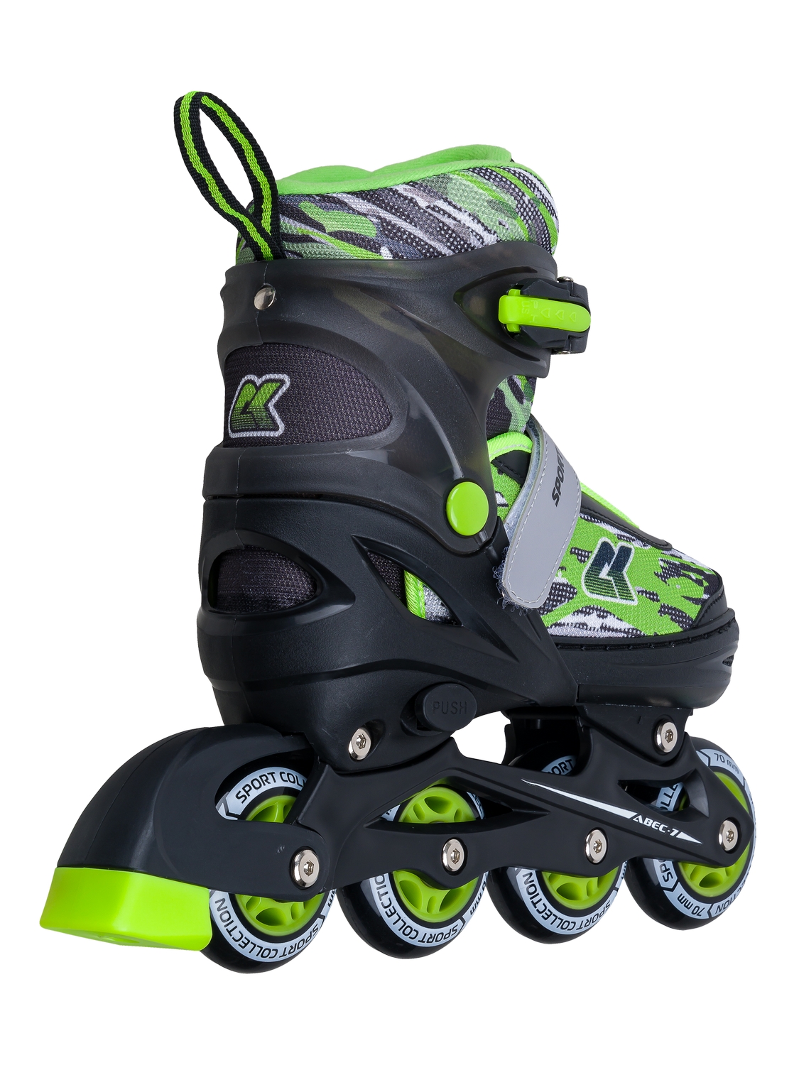 Раздвижные роликовые коньки Alpha Caprice CK-SK-P320-33Green (антистресс обезьяна в подарок)