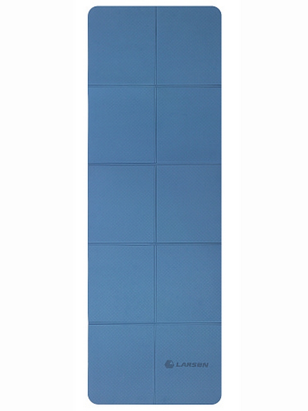 Коврик для йоги и фитнеса складной, TPE, 183х61х0,6см Larsen ECE 072 синий