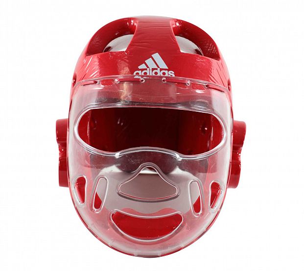 Шлем для тхэквондо с маской Adidas Head Guard Face Mask WT adiTHGM01 красный