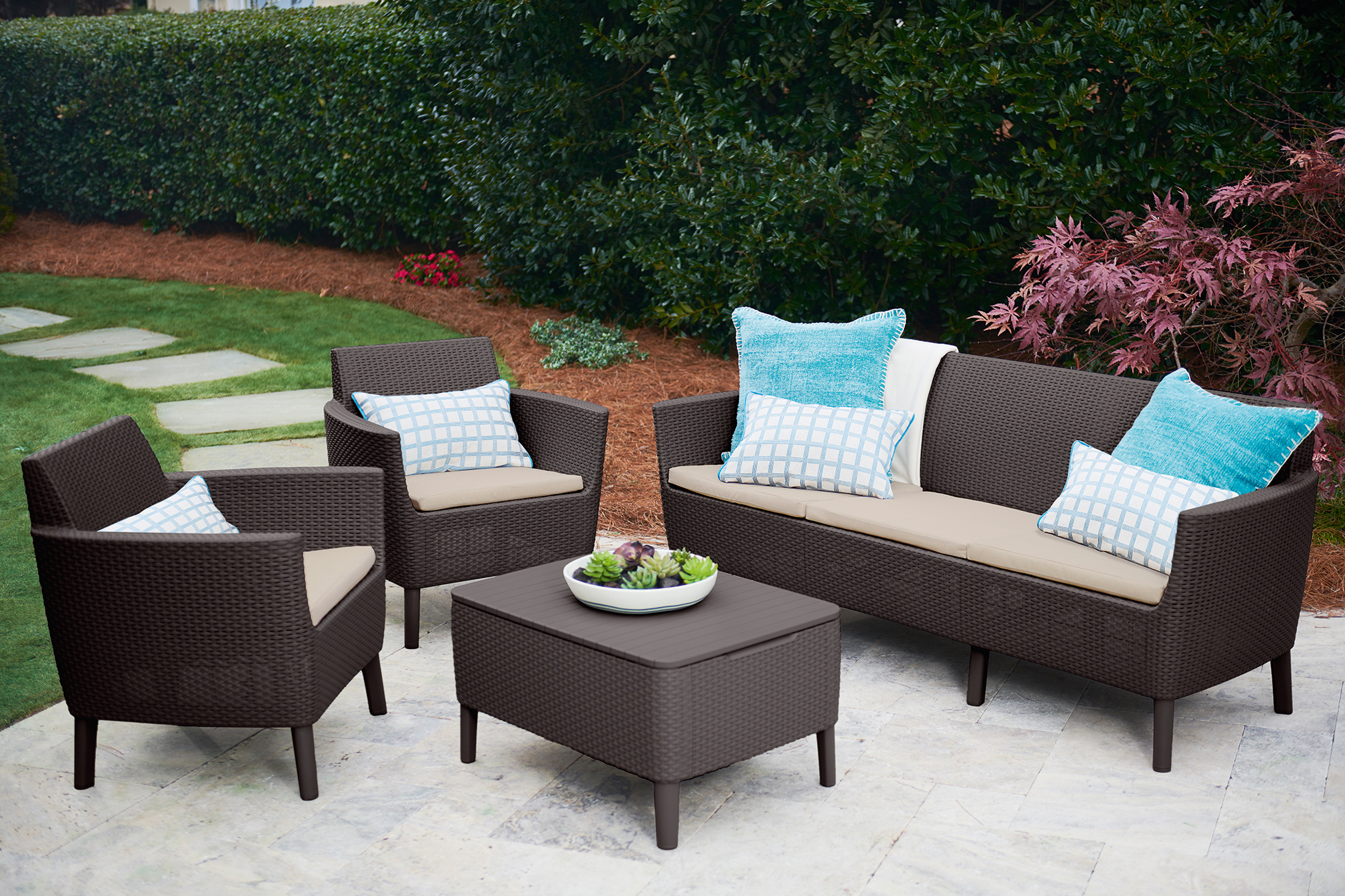 Комплект Салемо трипл сет коричневый Salemo 3 seater set