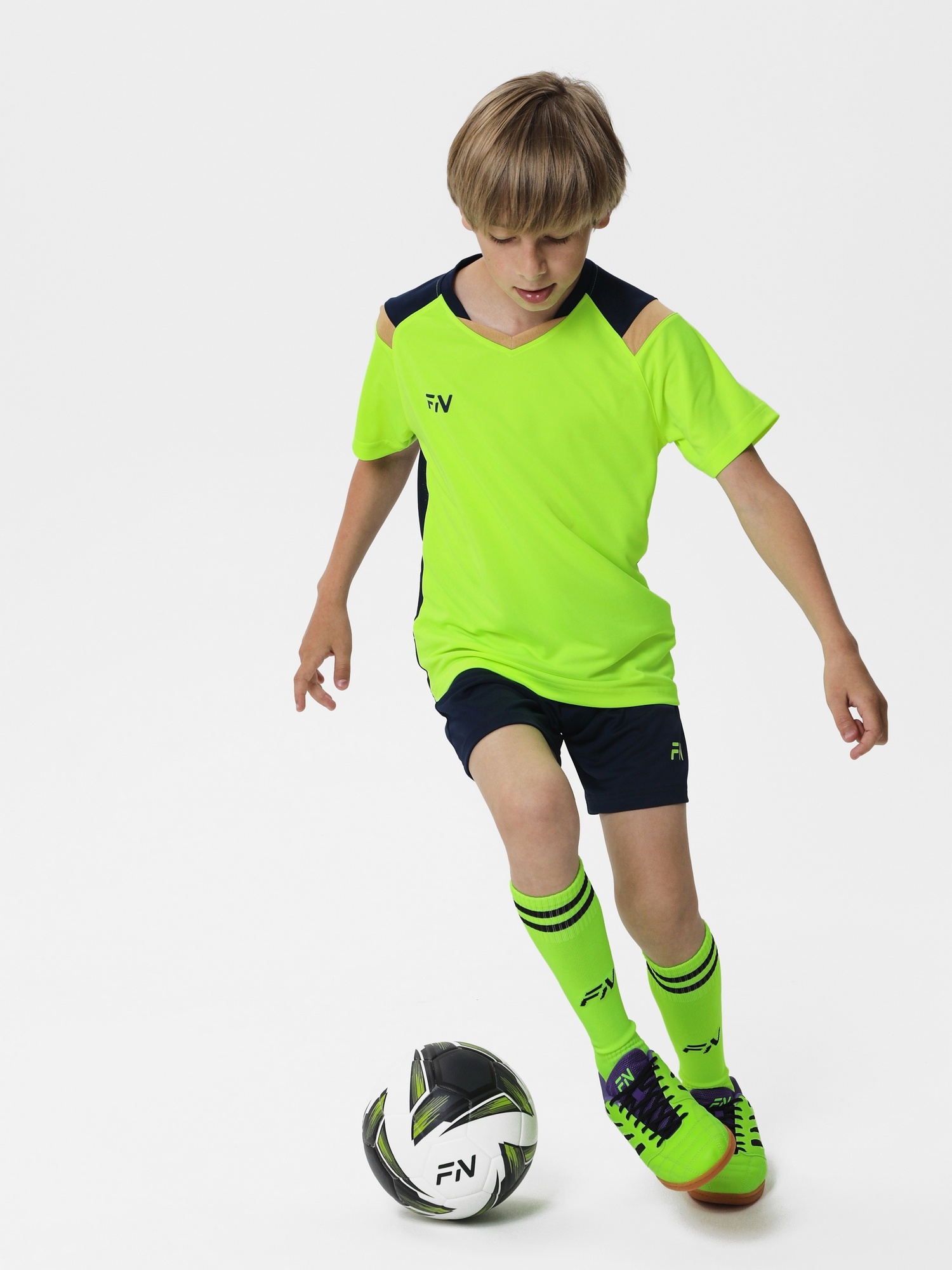 Детская футбольная форма FN Orbital Kid KFN4261019-905 Neon\Dark Blue