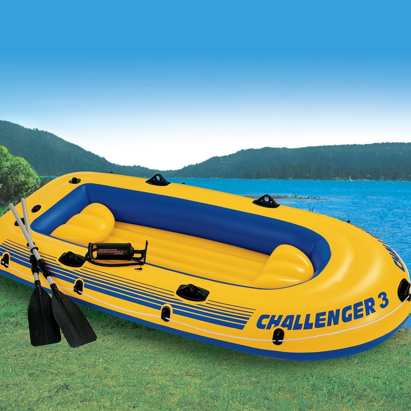 Надувная лодка Challenger 3 Set 295x137x43 см Intex аллюминиевые весла, ручной насос 68370