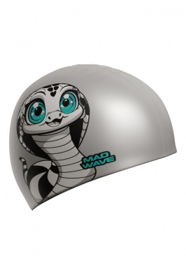 Юниорская силиконовая шапочка Mad Wave Snake M0575 14 0 00W серебро