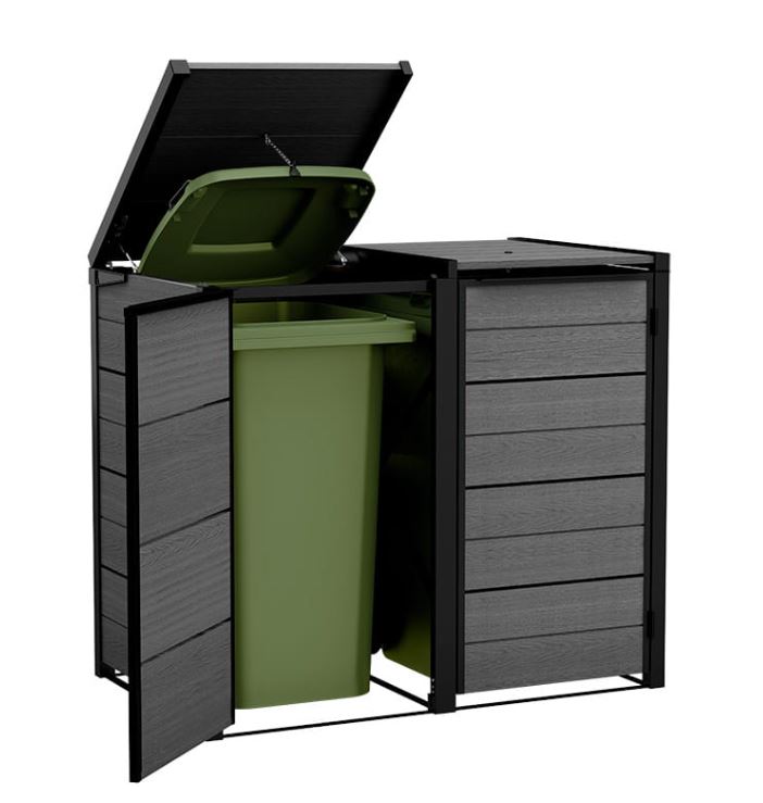 Шкаф для мусорных баков (Hide Away Bin Storage 240 L Grey)