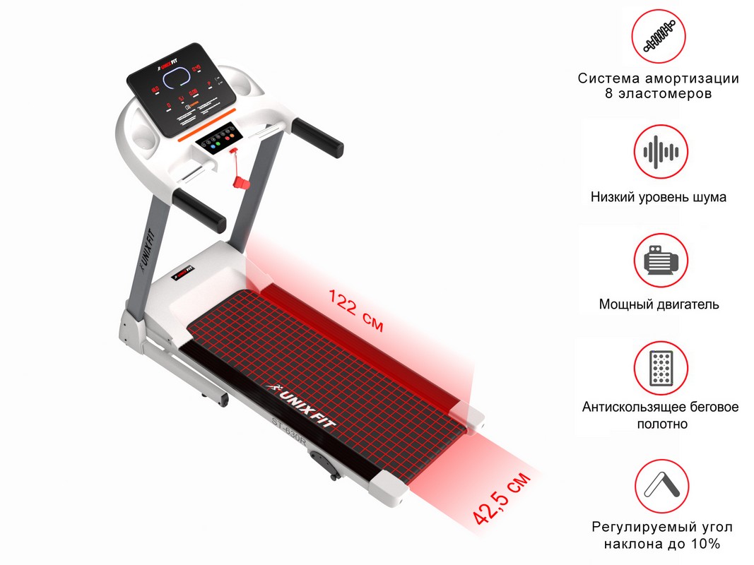 Беговая дорожка UnixFit FIT ST-630R White