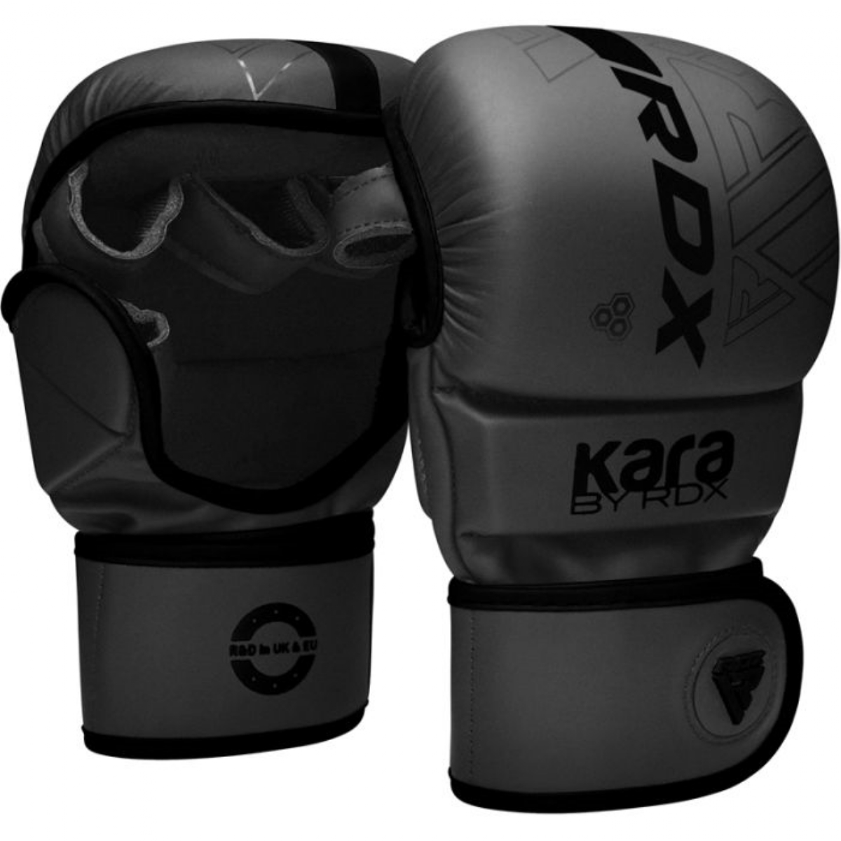 Перчатки тренировочные RDX Grappling Shooter F6 Plus GSR-F6MB+ черный матовый