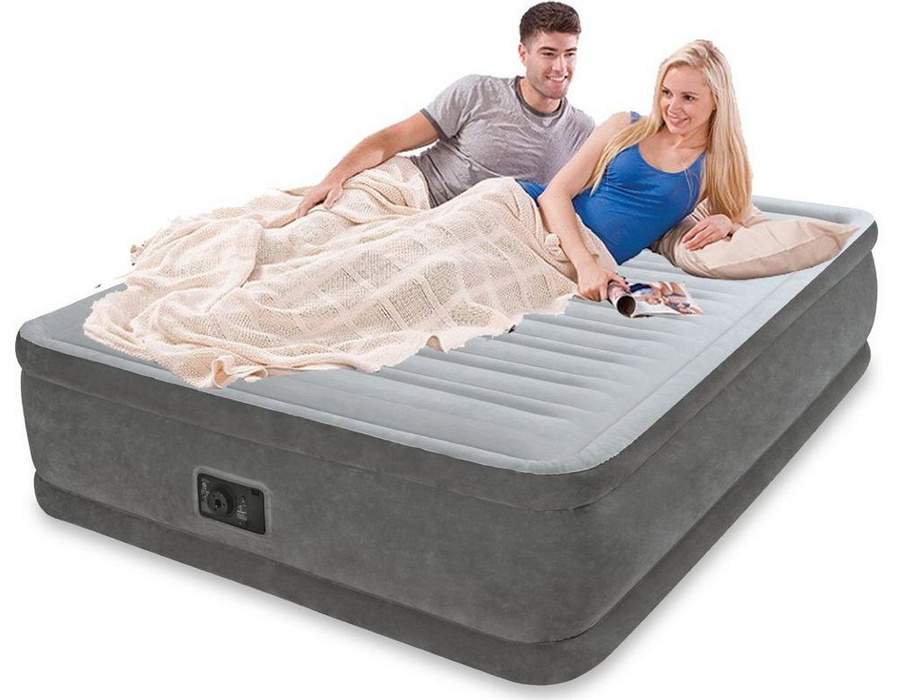 Надувная кровать Intex Comfort-Plush 152х203х46см, встроенный насос 220V 64414
