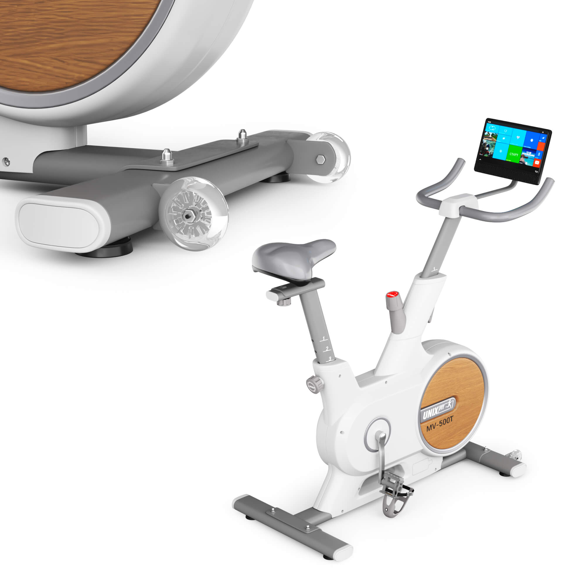 Велотренажер UnixFit MV-500T (15,6 TFT') Wood MBMV500TW