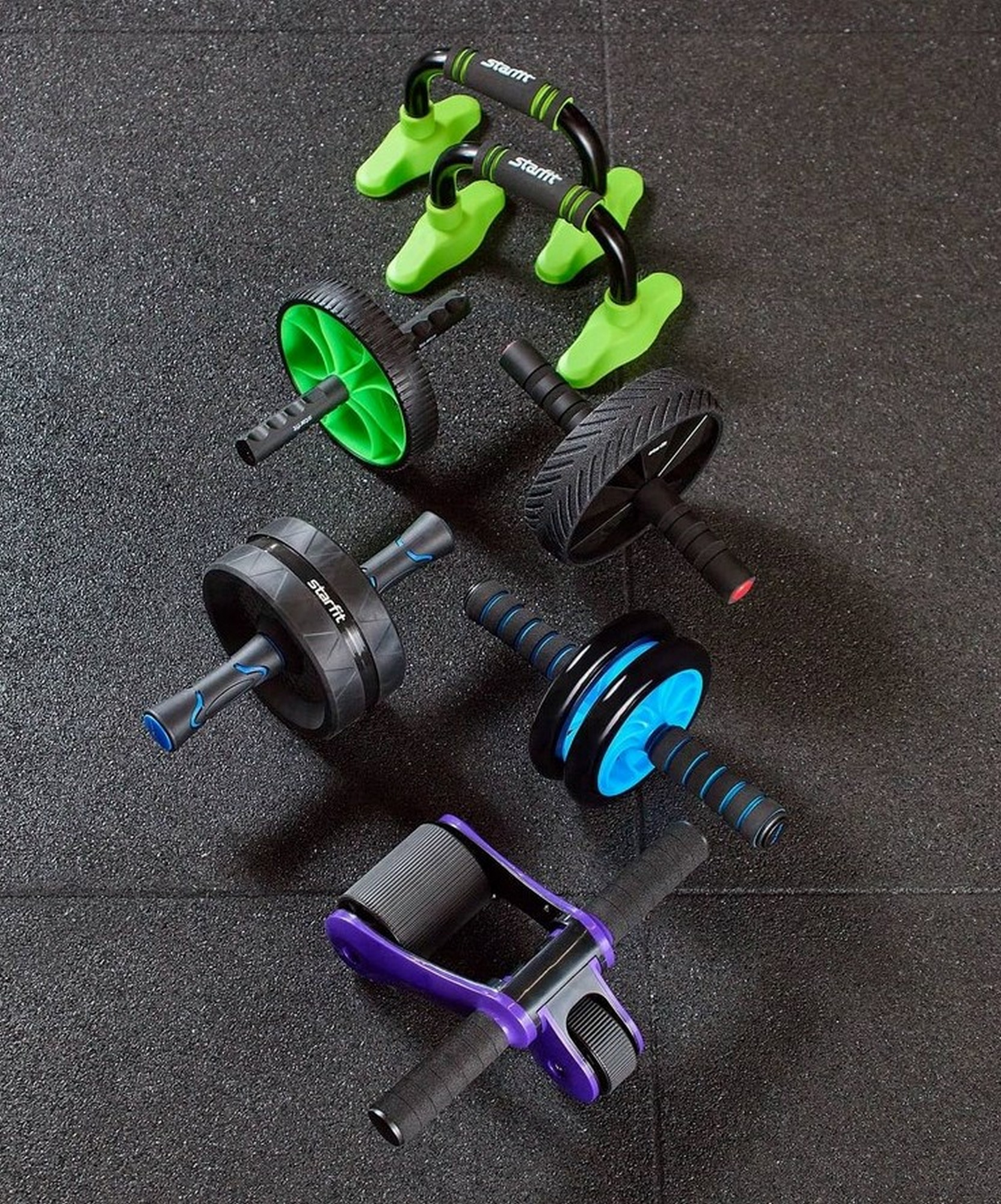 Ролик для пресса широкий Star Fit RL-106 черный\темно-синий