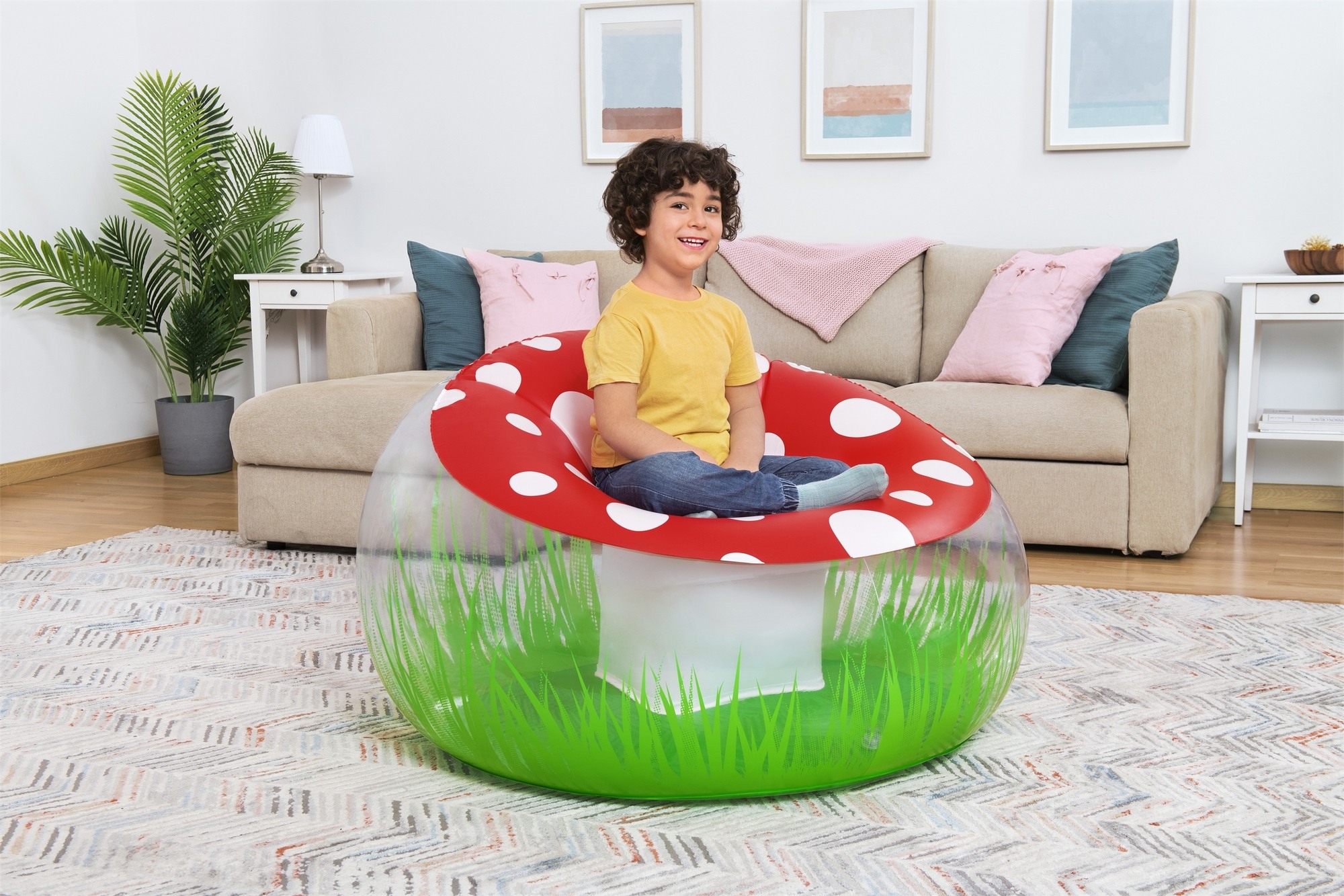 Надувное кресло Mighty Mushroom 112x112x66см до 75 кг от 6 лет Bestway 75123