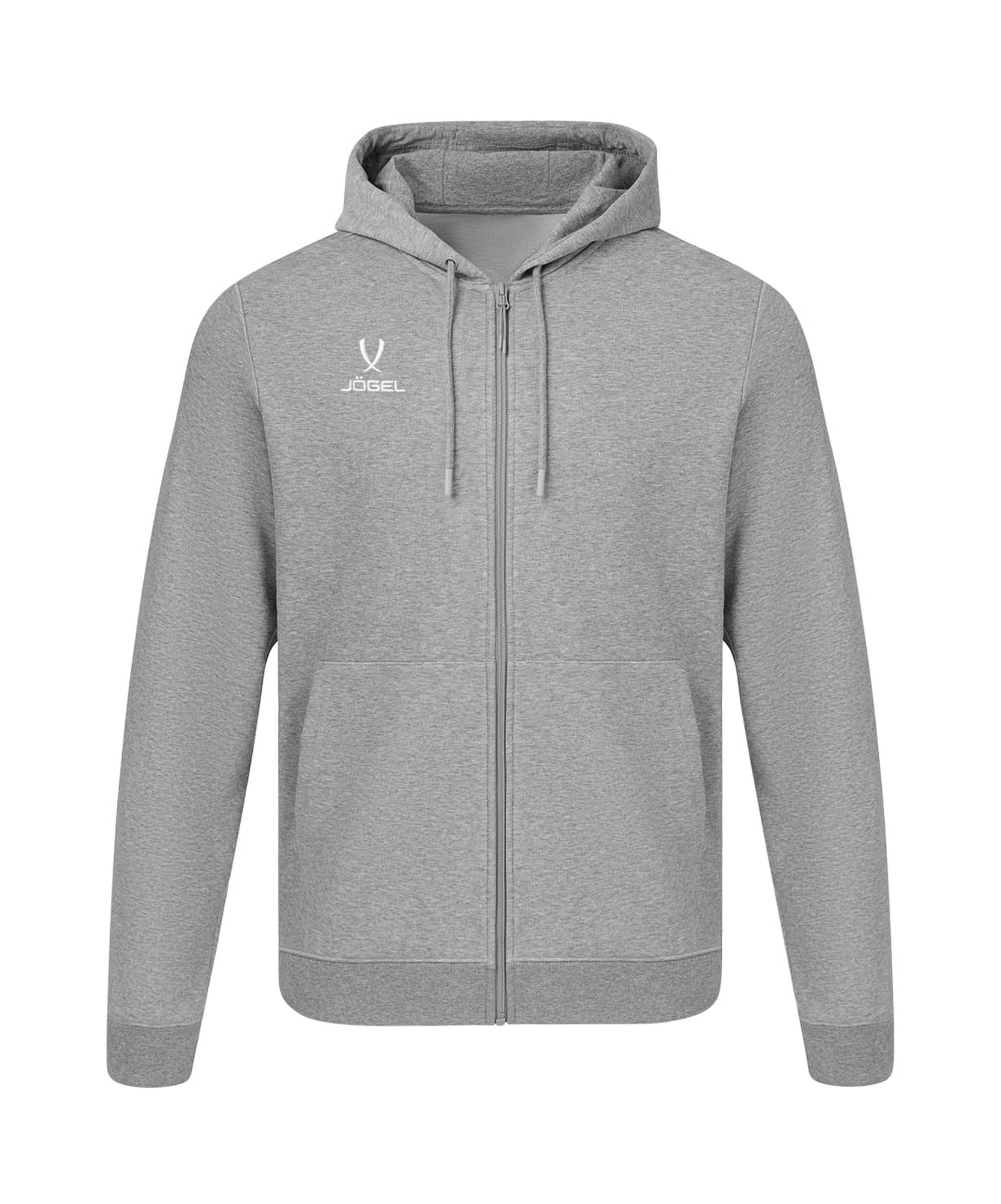 Флисовое худи на молнии Jogel ESSENTIAL Cotton Fleece FZ Hoodie, серый меланж
