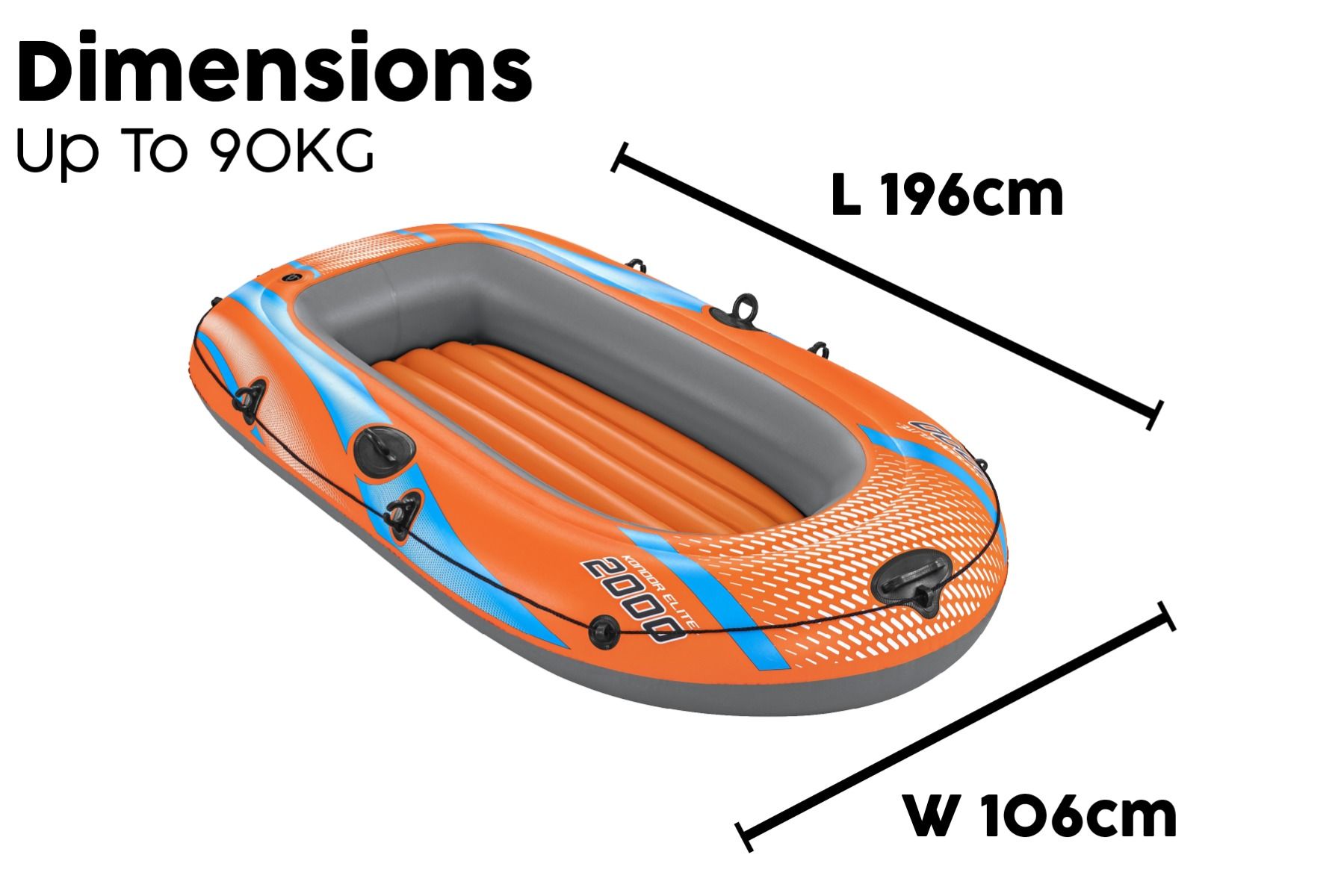 Надувная лодка 196х106см Kondor Elite 2000, до 120кг Bestway 61139