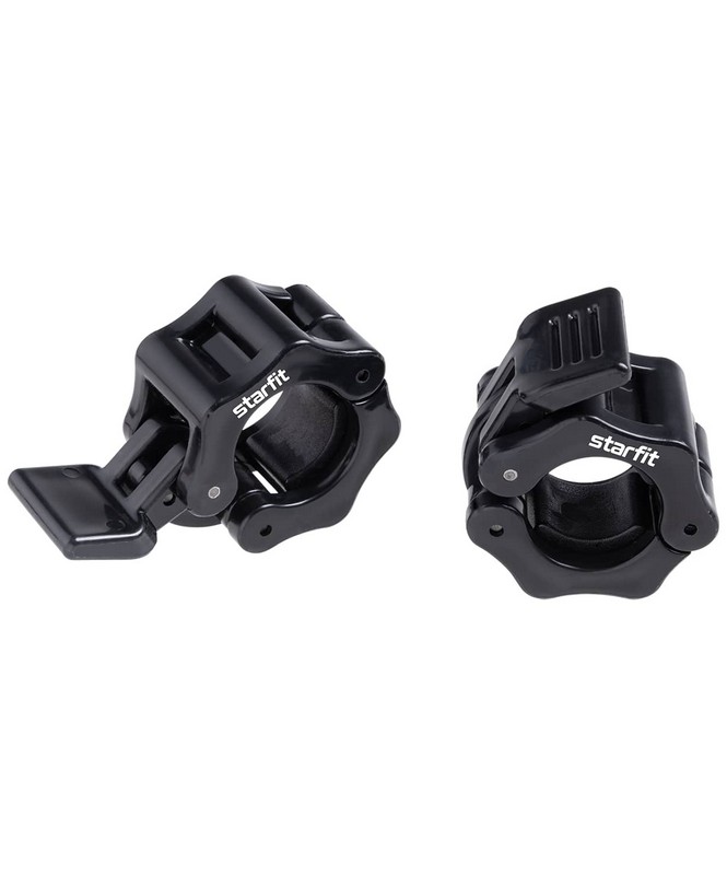 Замки с фиксатором для грифа Core Star Fit BB-109 d=26 мм, пластиковые, черный, 2 шт