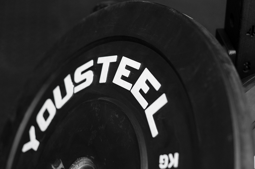 Диск каучуковый для штанги YouSteel тренировочный черный 25кг