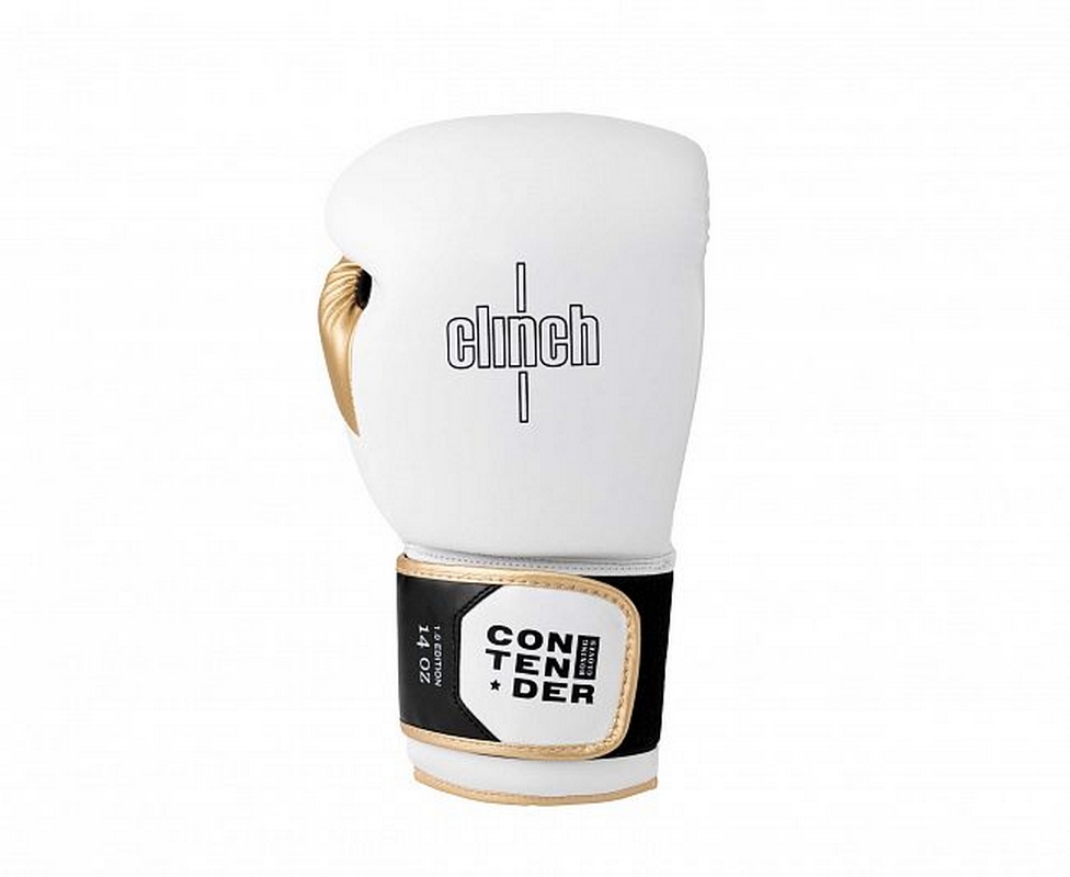Перчатки боксерские Clinch Contender C184 бело-черно-золотой