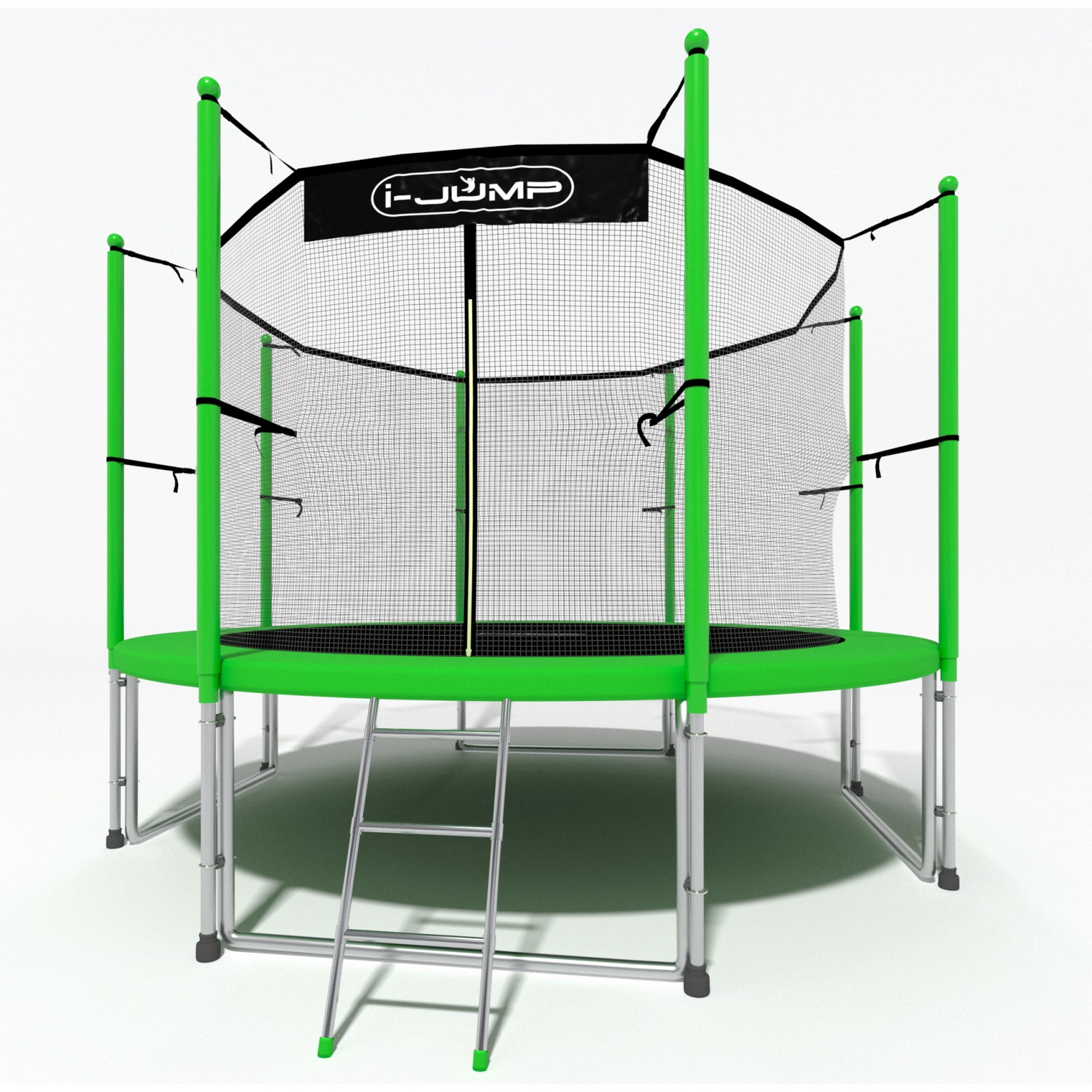 Батут 8ft i-Jump Classic Light с лестницей зеленый