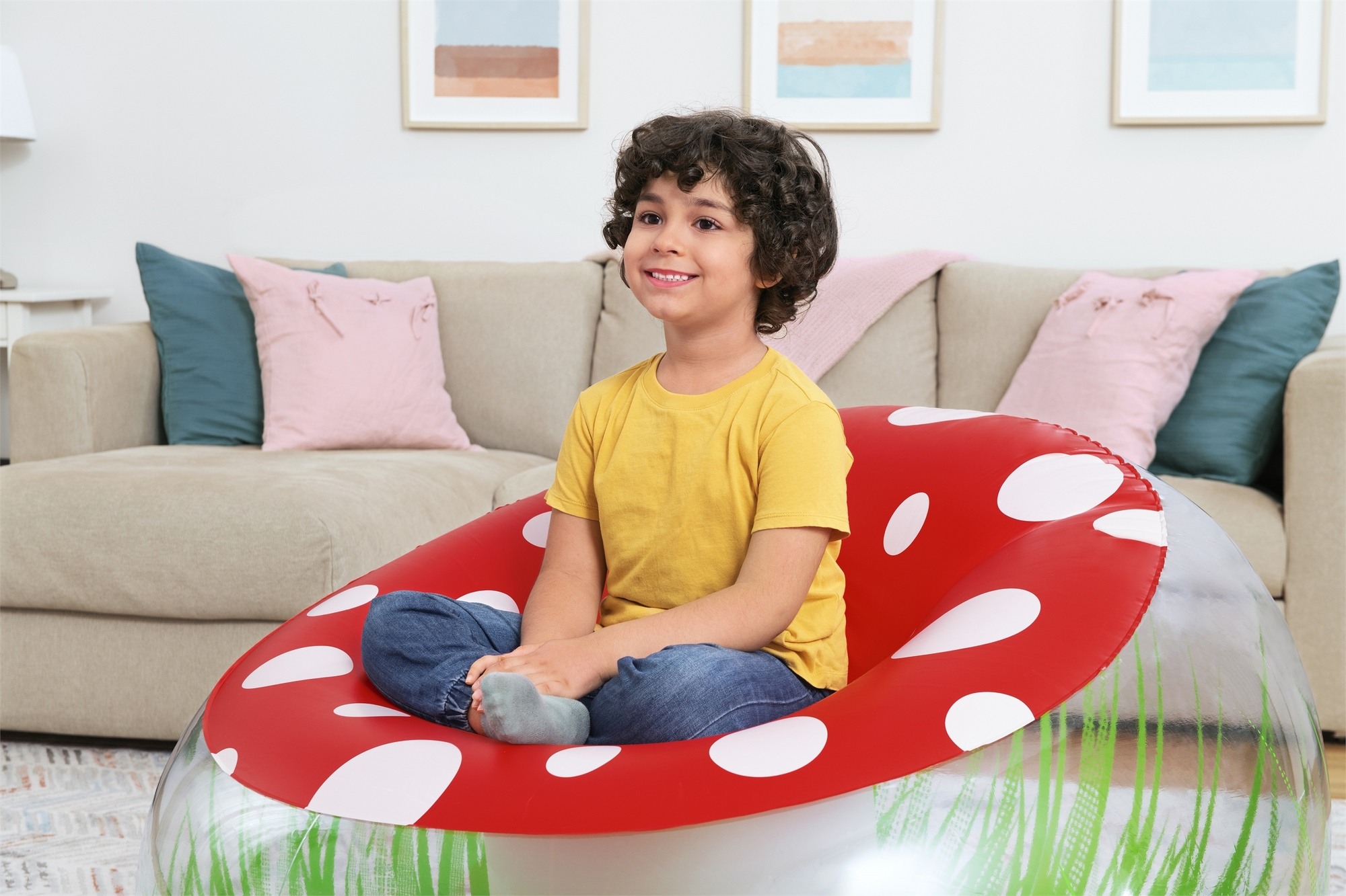 Надувное кресло Mighty Mushroom 112x112x66см до 75 кг от 6 лет Bestway 75123