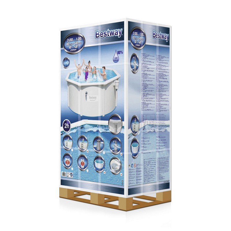 Бассейн со стальными стенками 366х122 см Bestway 56574