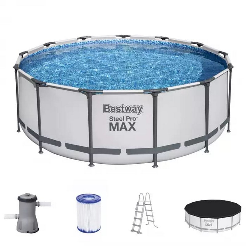 Каркасный бассейн Bestway Steel Pro Max 396x122 см (фильтр, лестница, тент) 5618W