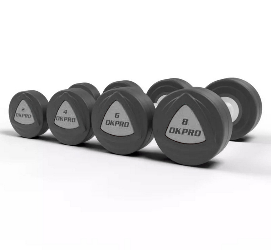 Набор полиуретановых гантелей от 12 до 30 кг (шаг 2 кг) OKPRO OK1032B-12-30-G