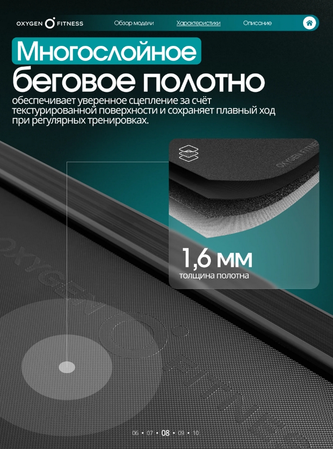 Беговая дорожка домашняя Oxygen Fitness STRIDE STRIDE_B черный