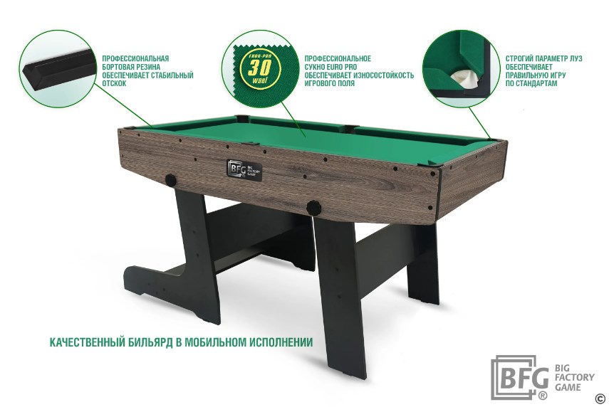 Бильярд Compact Moby 4 (Анкор) ПУЛ, ЛДСП, 16 мм BFG BFG-KMAN4