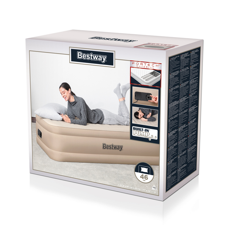 Надувная кровать Bestway Fortech Airbed 191x97x46см, встроенный электронасос 69048