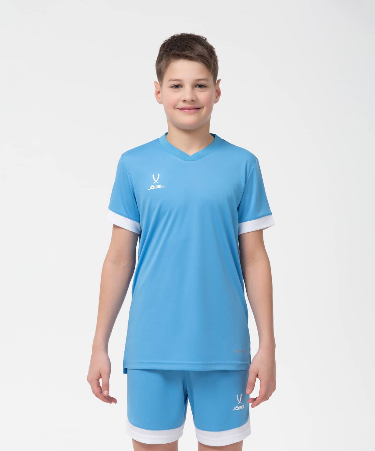 Футболка игровая Jogel DIVISION PerFormDRY Union Jersey, голубой/белый/белый