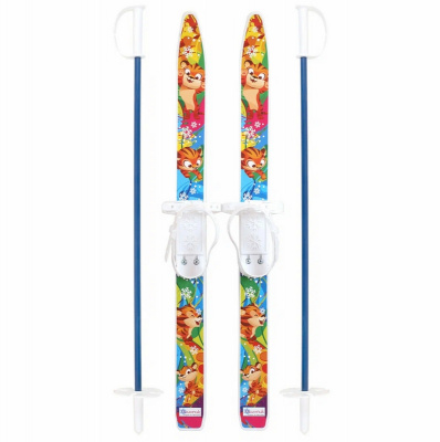 Мини-лыжи с палками, МПЛ 115.00, длина 75см ЦИКЛ 9309-00 Лыжики-пыжики ТИГРЕНОК (упак. 12 шт)
