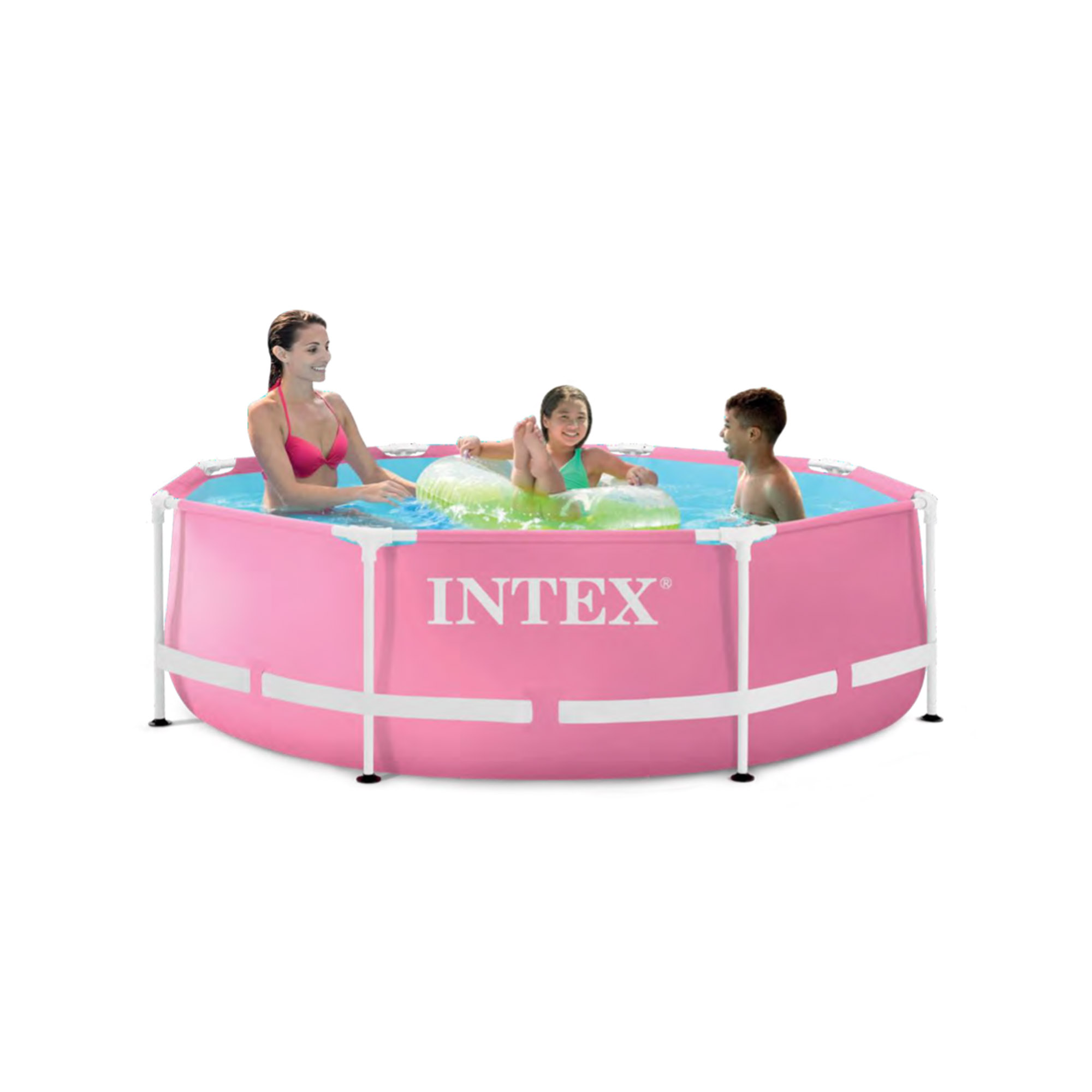 Каркасный бассейн 244х76см Intex Metal Frame Pink 28290 розовый
