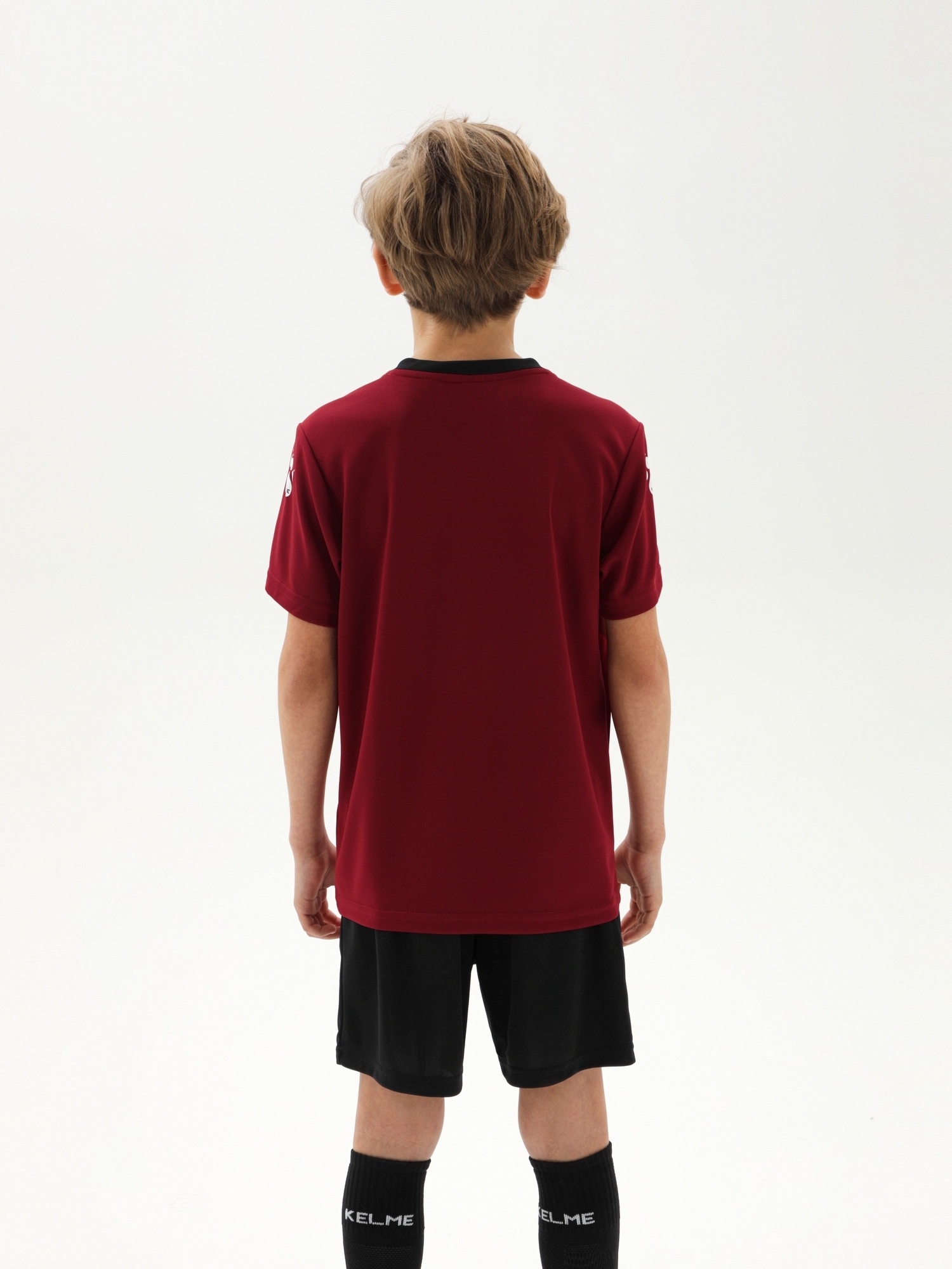 Детская футбольная форма Kelme Short-Sleeved Football Suit 8251ZB3003-603 Burgundy\Black