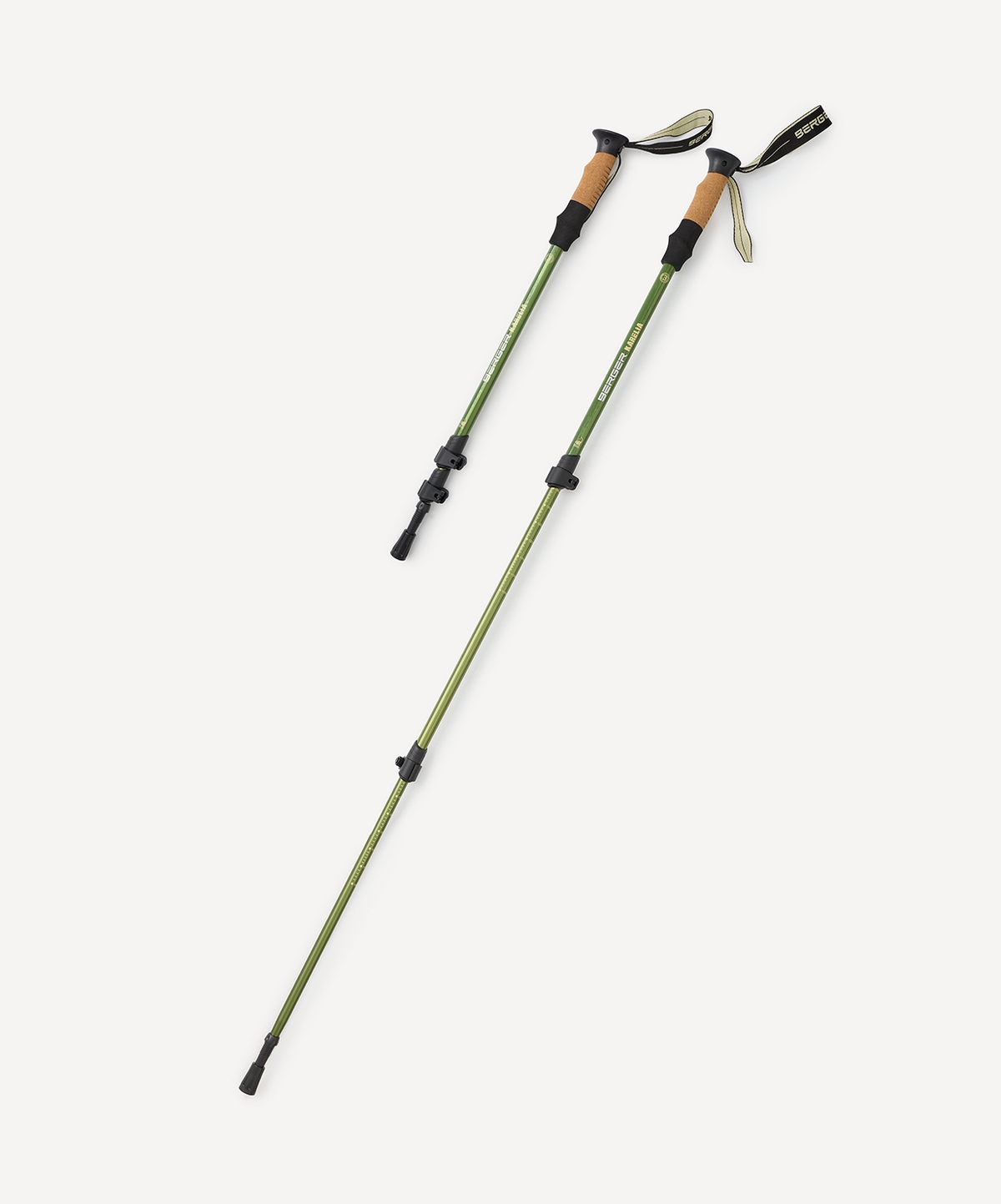 Треккинговые палки, 65-135 см, 3-секционные Berger Hiking Karelia, зеленый