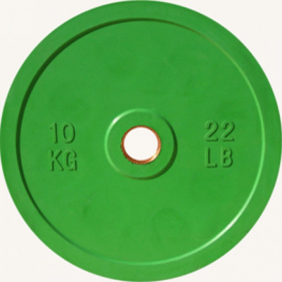 Диск обрезиненный 10кг Johns DR71025 - 10С зеленый