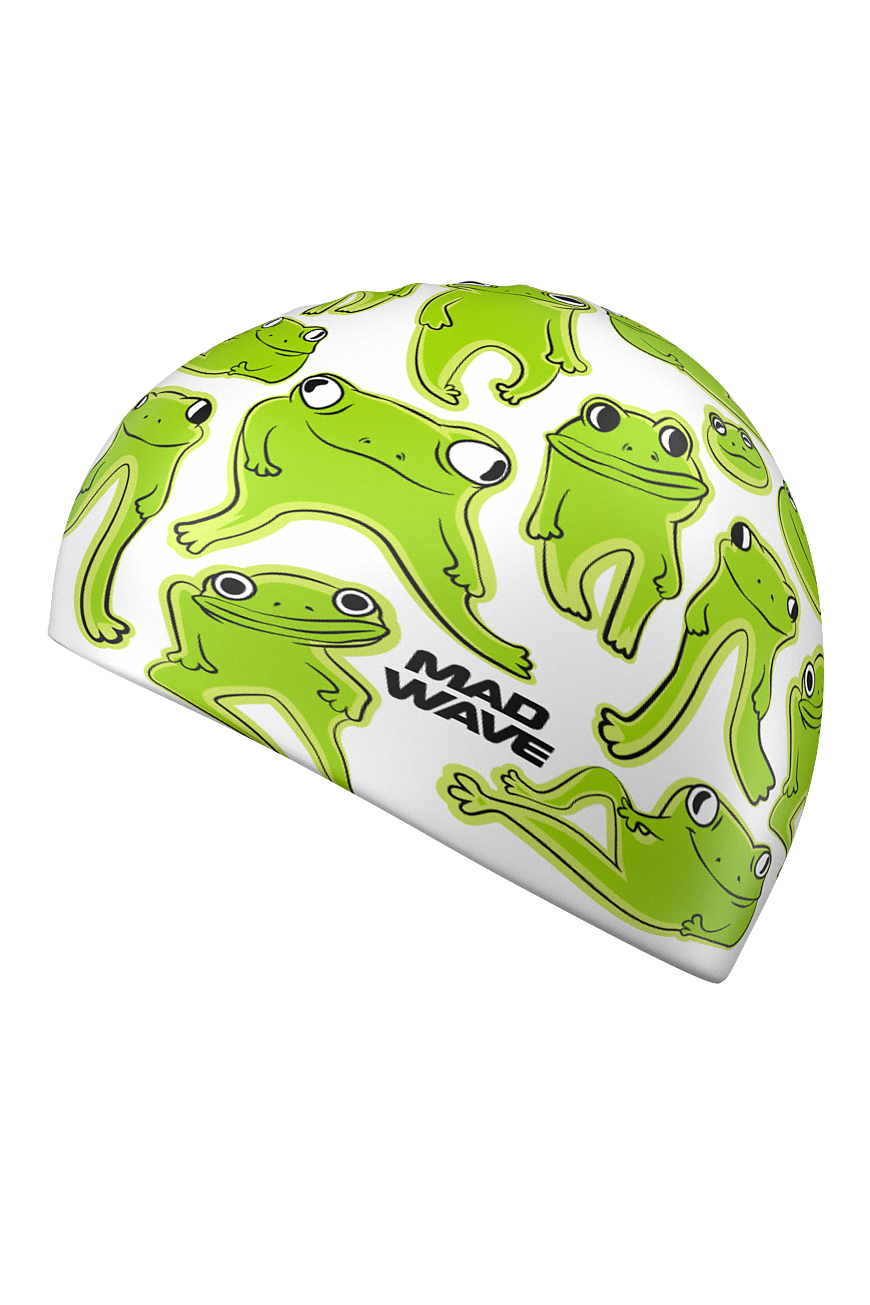 Юниорская силиконовая шапочка Mad Wave Frogs M0575 09 0 00W белый