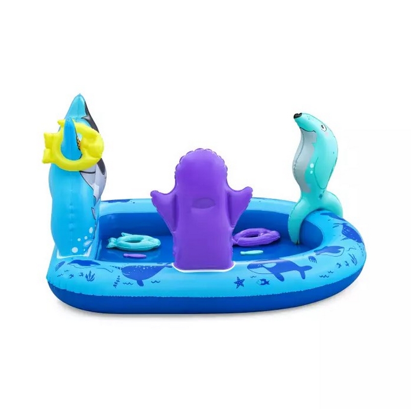 Детский надувной бассейн 134х131x73см, 84 л, от 2 лет Bestway Polar Pals, с игрушками 53156