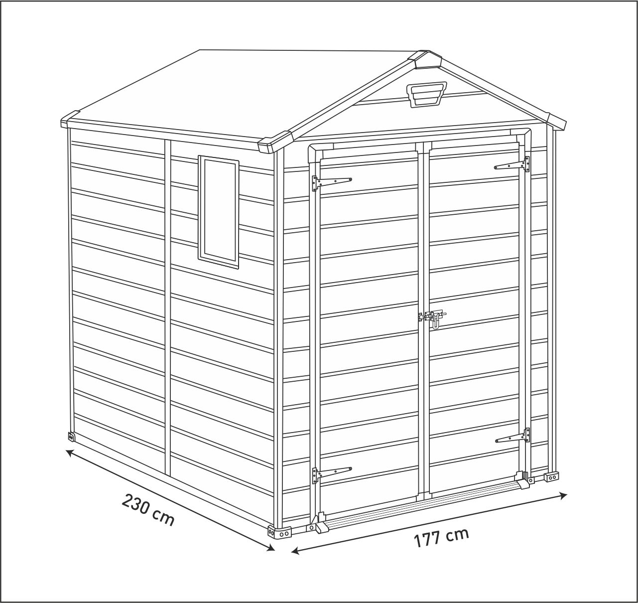 Сарай "Манор 6x8DD", 177х230 см, серый
