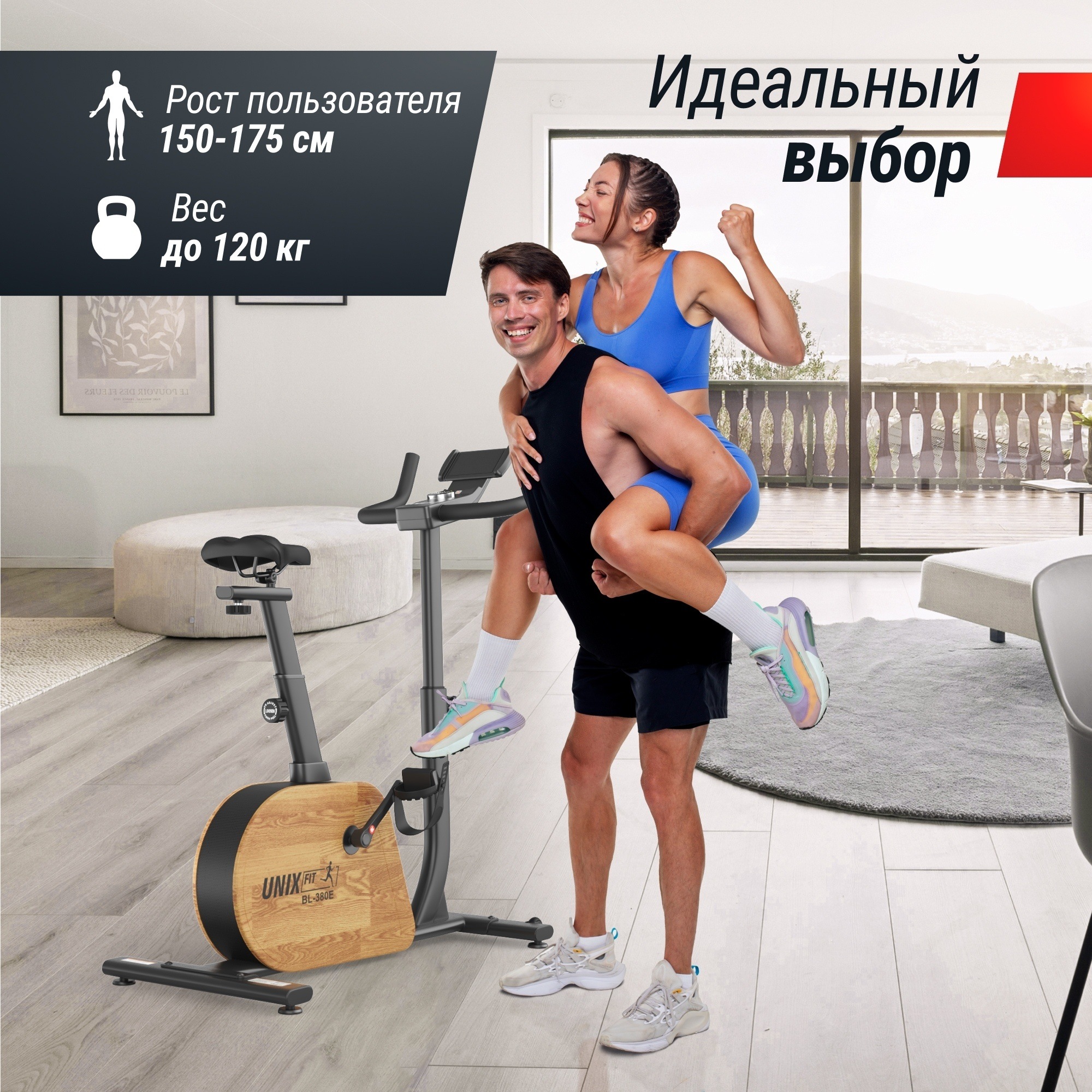 Велотренажер UnixFitt BL-380E Wood MBBL380E