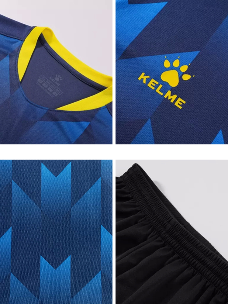 Футбольная форма Kelme Short-Sleeved Football Suit 8251ZB1003-416 Dark Blue\Black