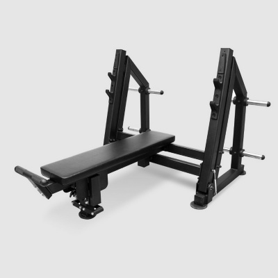 Скамья для жима лёжа с доводчиком, упором и подставкой для ног Bronze Gym PARTNER ML-901 | Premium Fitness