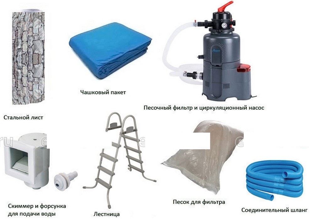 Морозоустойчивый бассейн Azuro Stone круглый 4х1,2 м Comfort