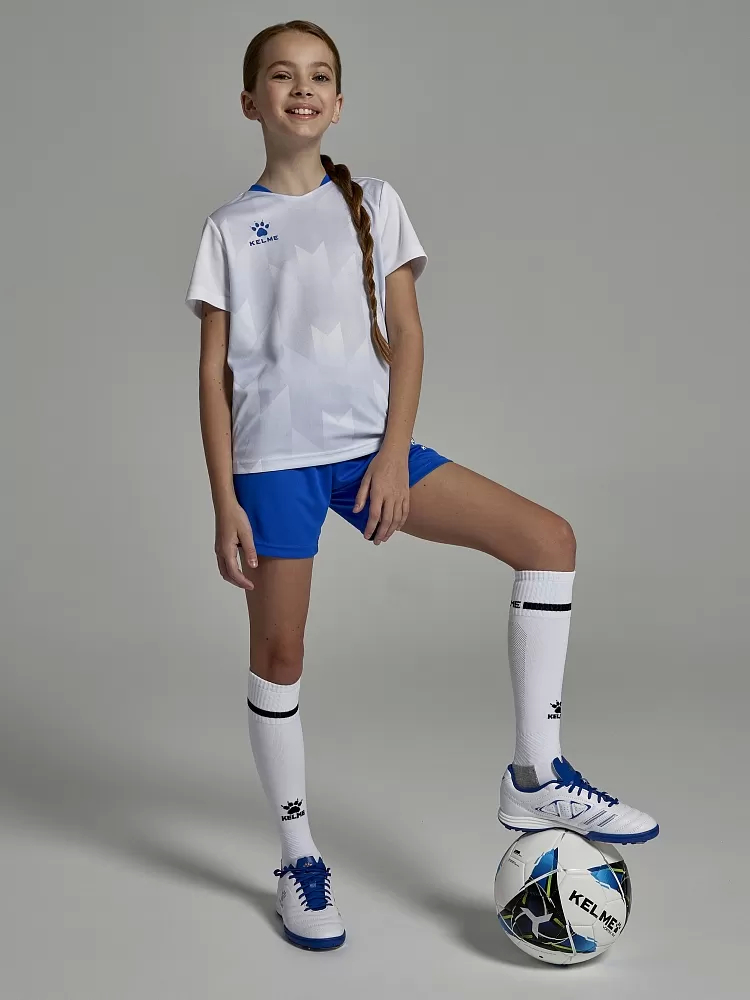 Детская футбольная форма Kelme Short-Sleeved Football Suit 8251ZB3003-100 White\Blue