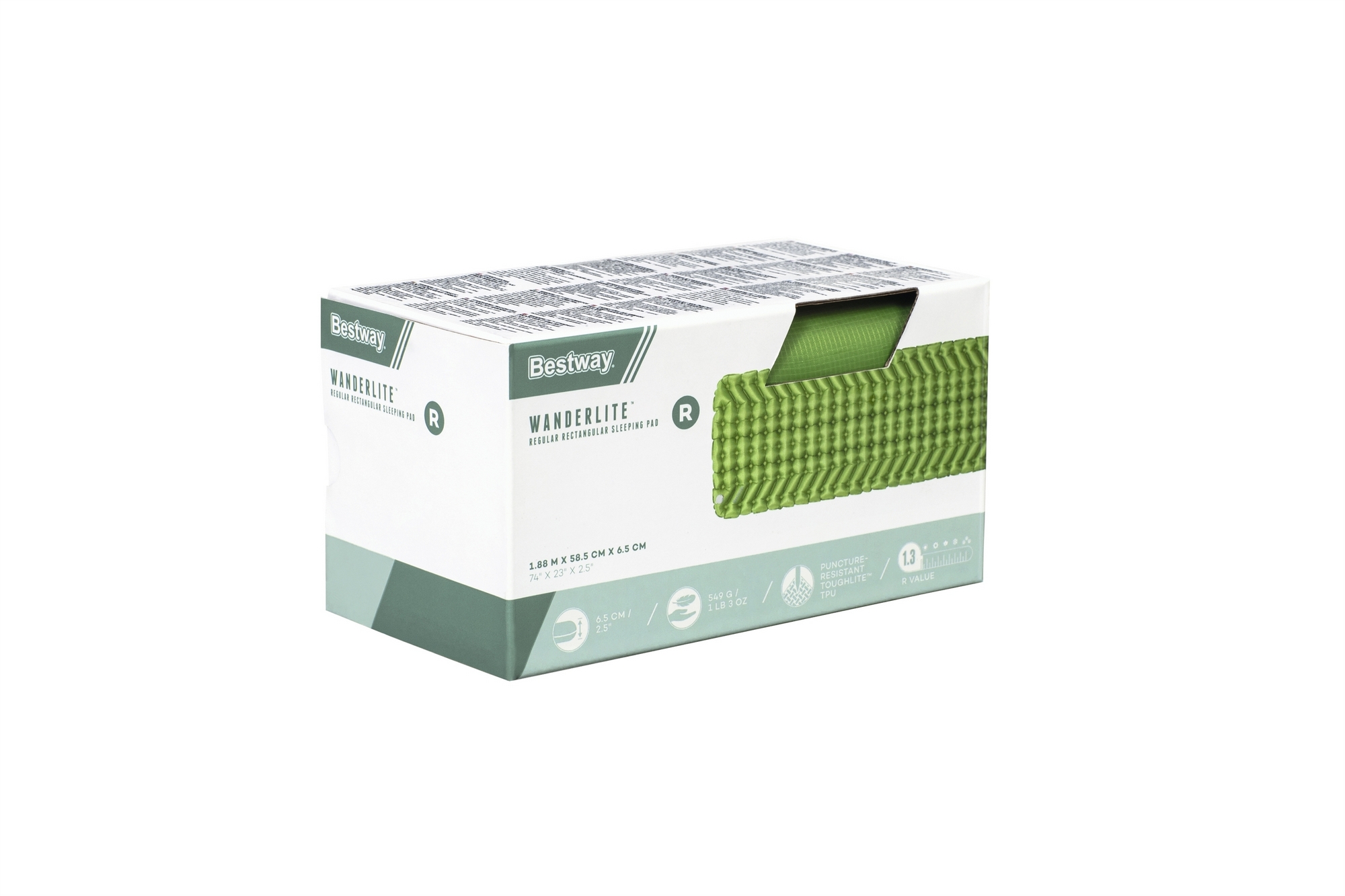 Надувной спальный коврик каремат 188x58,5x6,5см Bestway WanderLite 69615