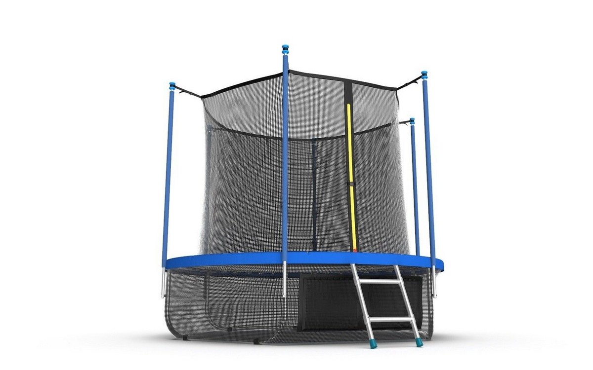 Батут с внутренней сеткой и лестницей EVO Jump Internal 10ft + нижняя сеть, синий (Sky)