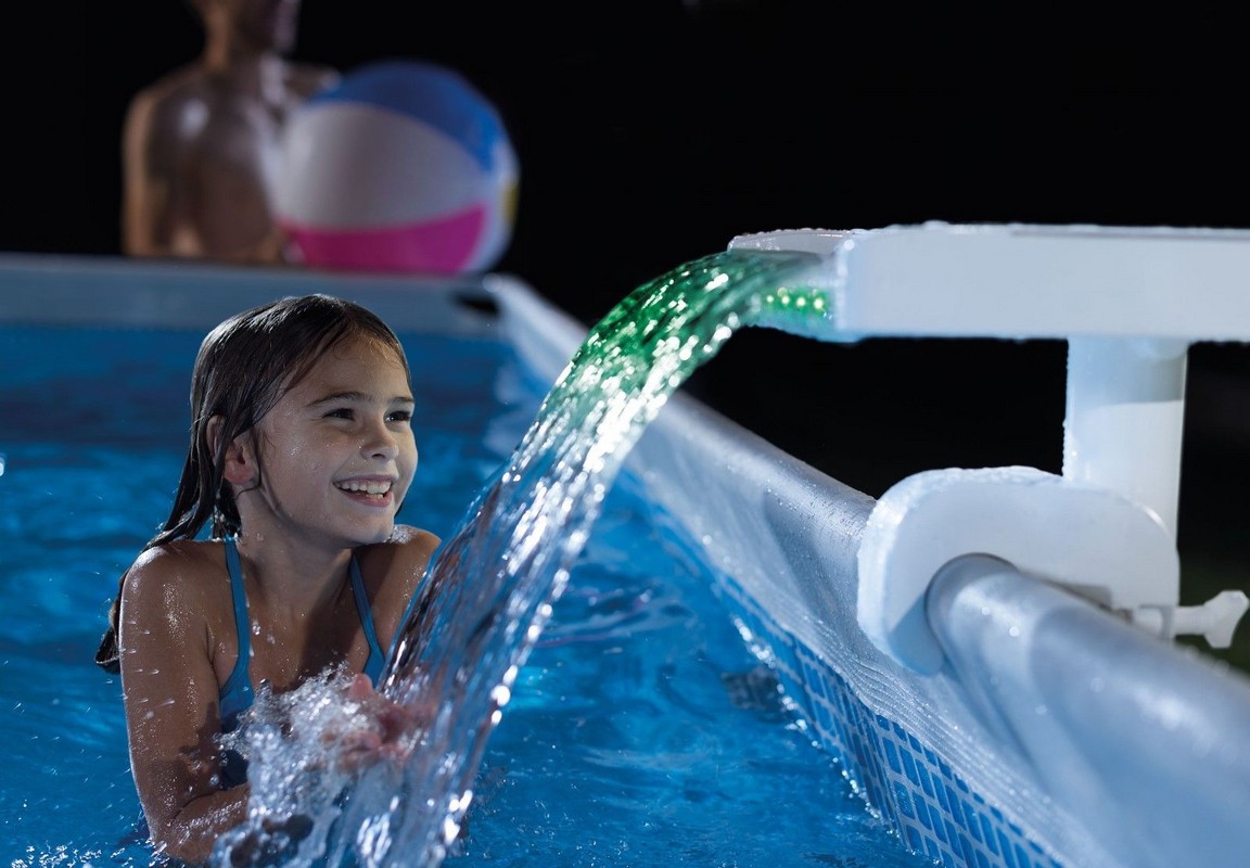 Водопад для бассейна с цветной Led подсветкой Intex 28090