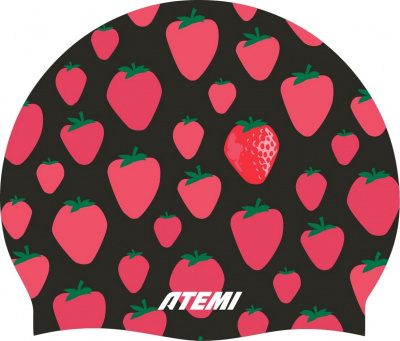 Шапочка для плавания Atemi silicone cap Strawberry shake TSC1SS Принт