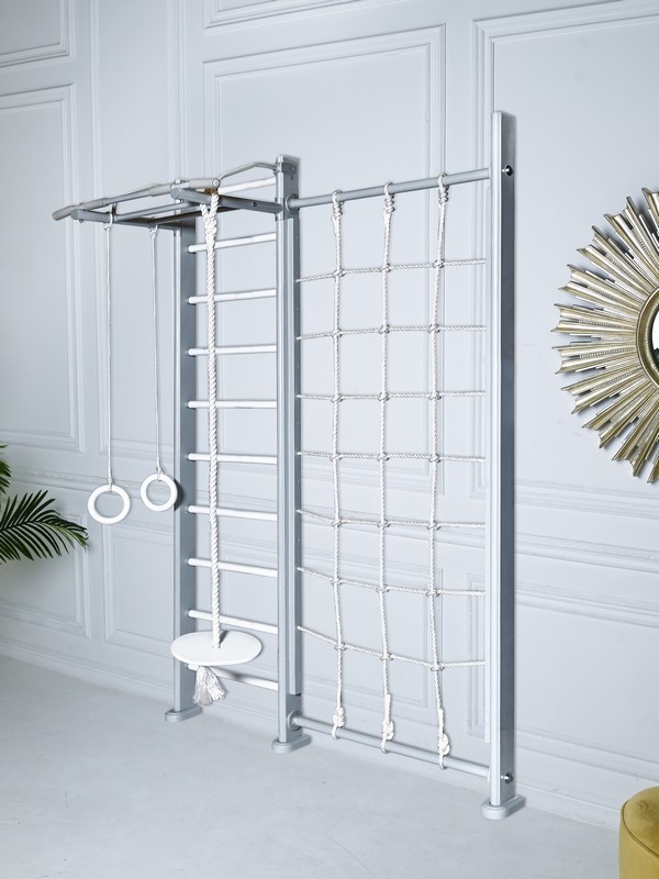 Детский спортивный комплекс Perfetto Sport "Scala in legno con rete" grigio PS-124