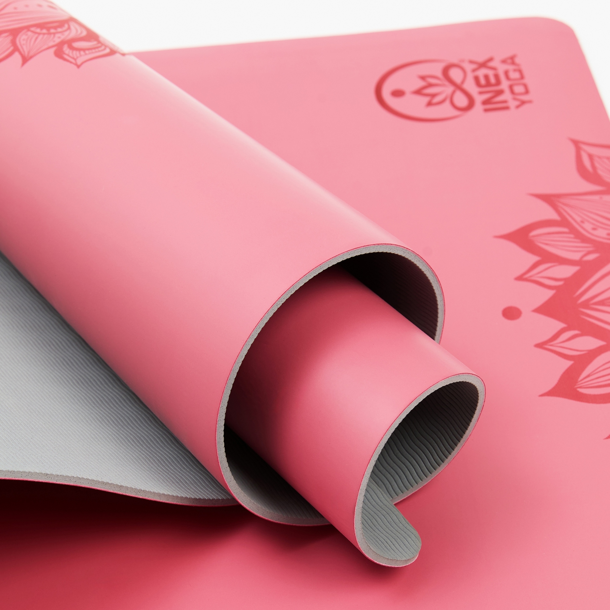 Коврик для йоги 185х68х0,5 см, TPE, c гравировкой Inex Yoga PU Mat PUMATPE-LT-PK розовый