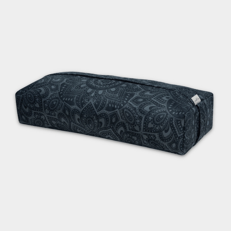 Валик для йоги13х25х61 см, овальный YOGA DESIGN LAB Bolster ZABUTON угольная мандала